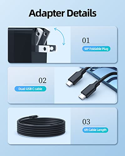 20 W USB-C Fast Charging Adapter for Samsung Galaxy A14 5 G – Includes 6 FT Durable Cable, Compact Power Supply for On-the-Go Convenience with Enhanced Safety Features and Universal Compatibility