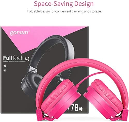 Gorsun Pink Adjustable Kids Headphones – Lightweight Stereo Earphones for Toddlers, Customizable Fit for Growing Ears, Durable Design for Learning & Play, Ideal for All Devices, Protect Hearing with Volume Limiting Features