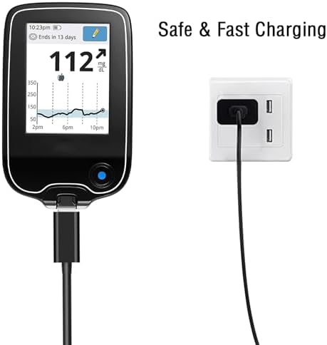Rapid Charge Cable for Diabetes Management – Fast-Powering Solution for Freestyle Libre and Dexcom Receivers – Lightweight, Durable, and Portable USB Cord for Glucose Monitoring – Stay Connected, Enhance Control