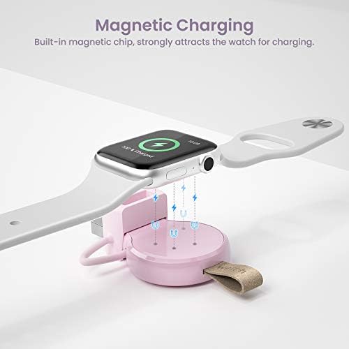 Portable Magnetic Wireless Charger for Apple Watch – Fast Charging i Watch Accessory for Ultra, Series 1-9, and SE – Travel-Friendly Cordless Design for Ultimate Convenience and Durability