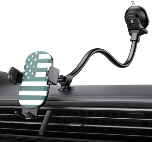 OQTIQ 13-Inch Gooseneck Car Phone Mount – Versatile Windshield & Dashboard Holder with Robust Suction Cup, Anti-Shake Stabilization, Effortless One-Button Release – Universal Compatibility for i Phone 16/15/14 and All Smartphones – Streamline Navigation and Communication While Driving