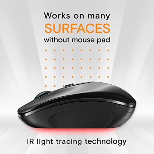 Silent Wireless Mouse for Laptop – Compact Cordless Travel Mouse with Quiet Click Technology, 3 Adjustable DPI Levels (800, 1200, 1600) – Ideal for PC and Chromebook Users, Perfect for Office and On-the-Go Efficiency – Enhanced USB 2.4 GHz Connectivity in Sleek Black Design