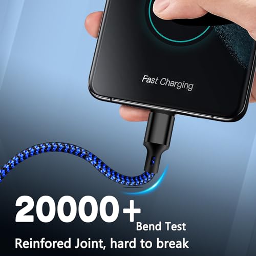 High-Speed 10 FT USB C to USB C Charger Cable – Durable Nylon Braided 3-Pack for Rapid 60 W Charging – Compatible with i Phone 15/16, i Pad Pro, Mac Book, Samsung & Google Devices – Sleek Black Design for Ultimate Flexibility and Reliability