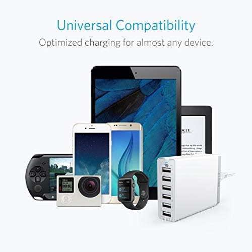 Anker 60 W 6-Port USB Charging Station – Ultimate Multi-Device Fast Charging Hub for i Phone 14/13, i Pad Pro/Air/Mini, Galaxy S23/S22/S21, Note 20 Ultra & More – Compact Design with Enhanced Safety Features for Efficient Power Management and Versatile Compatibility