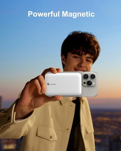 Asper X Mag Safe 10,000 m Ah Portable Power Bank – Dual Charging Solutions with 15 W/22.5 W Fast Charging, Smart LED Power Display, Built-in USB-C Cable & Compact Design for i Phone 16/15/14/13/12 & Galaxy S25 – Ultimate Travel Companion for Efficient Power Management