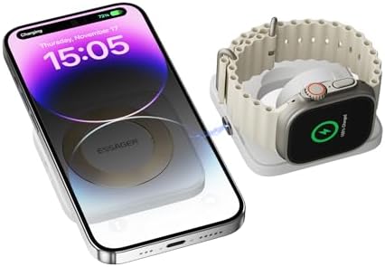 Magnetic 3-in-1 Detachable Wireless Charging Station for Apple Devices – Fast Charging Solution for i Phone 15/14/13/12, Air Pods Pro/2/3, and Apple Watch – Space-Saving, Portable Design for Effortless Device Management