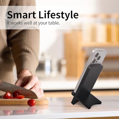 Versatile Solid Wood Phone Stand – Premium Desktop Holder for All Phone Types, Non-Slip Design with Sleek Black Finish, Ideal for Home & Office Use, Enhancing Productivity and Style