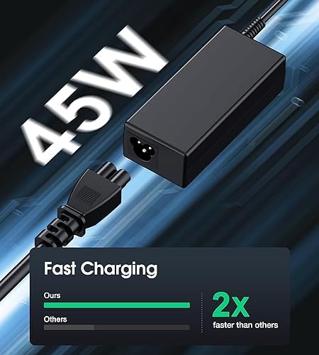 Universal 45 W USB-C Laptop Charger – Fast Charging Power Adapter Compatible with HP, Dell, Acer, Asus, and Samsung Chromebooks – Enhanced Compatibility for Students and Professionals, Optimized for Quick Device Recharge