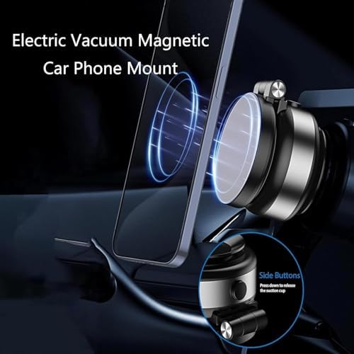 Magnetic Vacuum Suction Car Phone Mount – Hands-Free Adjustable Holder for Seamless Driving – Universal Compatibility with Strong Grip – Foldable Design for Optimal Visibility – Sleek Black Finish for Modern Interiors – Ideal for Safe Navigation and Calls