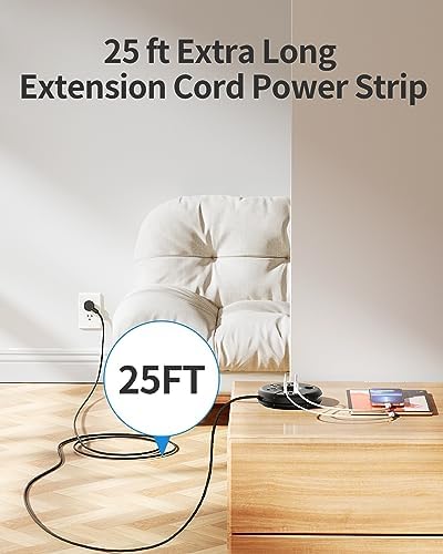 Compact Travel Power Strip with 3 AC Outlets & 3 USB Ports, Including USB-C – NTONPOWER 15-Inch Extension Cord for Ultimate Portability – Essential Charging Solution for Hotels, Airports, and Cruises – Safe Surge Protection & Space-Saving Flat Plug Design