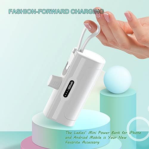 Compact 4800 m Ah Mini Power Bank Charger for USB-C and i Phone – Fast Charging, Direct Plugin Design for On-the-Go Power, Stylish White Color for All Users – Perfect for Students, Professionals, and Travelers