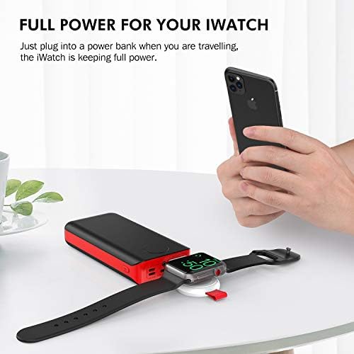 i.VALUX Dual Pack Portable Apple Watch Charger – Fast Wireless Magnetic Charging for All Series 1-10, SE, Nike & Ultra Models – Compact Travel-Friendly Design for Effortless Power on the Go