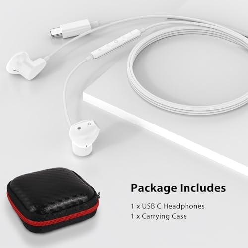 High-Fidelity USB C Earbuds for i Pad & i Phone – Exceptional Wired Headphones Featuring Advanced DAC for Superior Sound, Built-In Microphone, and Convenient Volume Control – Ideal for i Pad Pro (10 th/11 th Gen), Mini 6/7, and i Phone 16 Pro/15 Plus – Lightweight, Durable, and Comfort-Optimized for Ultimate Audio Experience