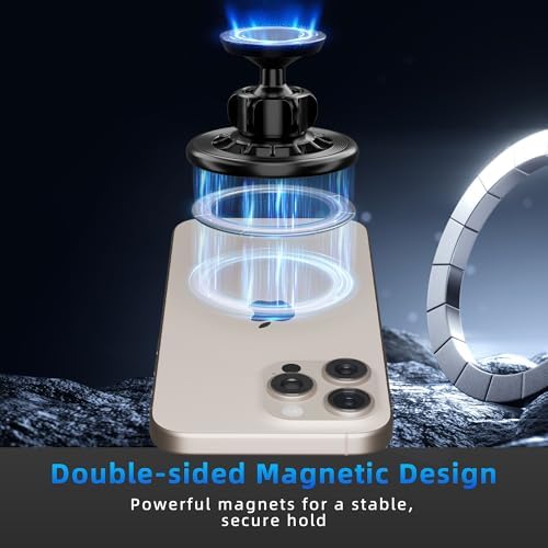 Revolutionary Magnetic Phone Holder for Active Lifestyles – 360° Rotatable Design with Memory Function for Gym, Golf Cart & Kitchen Use – Universal Compatibility for 4.0-7.2 Inch Devices – Hands-Free Convenience & Secure Grip on Metal Surfaces – Ideal Phone Mount for Fitness Enthusiasts & Home Chefs