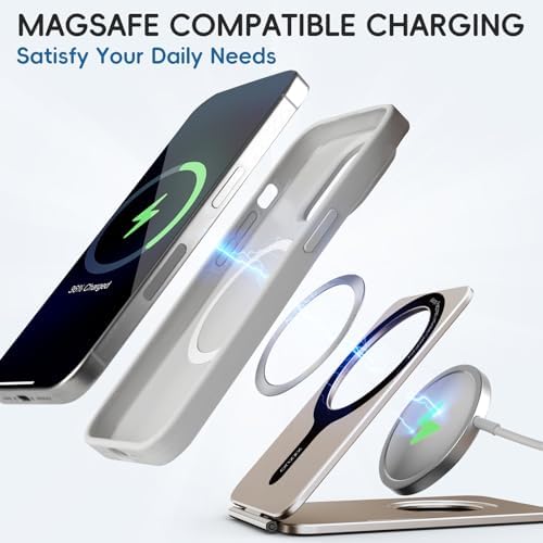 Desert Gold Adjustable Phone Stand – Premium Foldable Aluminum Holder with Magnetic Base for i Phone 16/15/14/13/12 Series – Ergonomic Desk Accessory for Enhanced Productivity and Comfort
