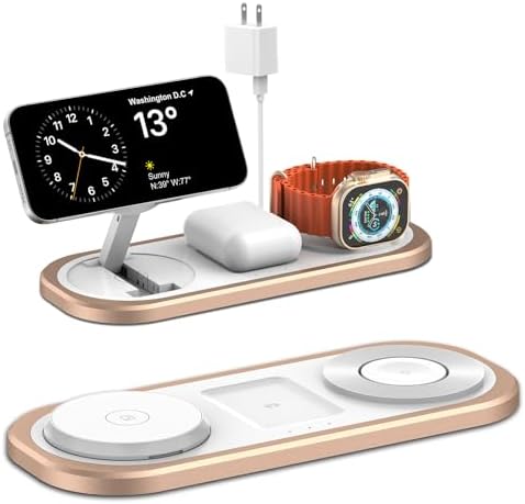 Ultimate 3-in-1 Wireless Charging Station for Apple Devices – Foldable & Portable Charger for i Phone 16/15/14/13/12 Series, Apple Watch Ultra/SE/6/5/4/3/2/1, and Air Pods Pro/2/3/4 – Fast, Efficient, and Travel-Friendly Design for Seamless Power Solutions