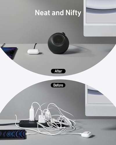 Anker Mag Go 8-in-1 Magnetic Charging Station – Qi2 Certified 15 W Fast Wireless Charger for i Phone 15/14/13 and More – Multi-Functional Power Hub with 3 AC Outlets, 4 USB Ports, Overheating Protection, and Modern Aesthetic for Home & Office Efficiency