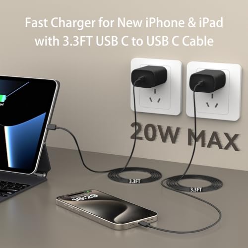 Ultimate i Phone 16 Pro Max Fast Charger with 8 FT USB-C Cable – High-Speed Wall Adapter in Stylish Purple – Compatible with i Phone 15 Series and i Pad Pro – Perfect for Quick Charging on the Go – Enhance Your Charging Experience with Extended Reach and Reliability