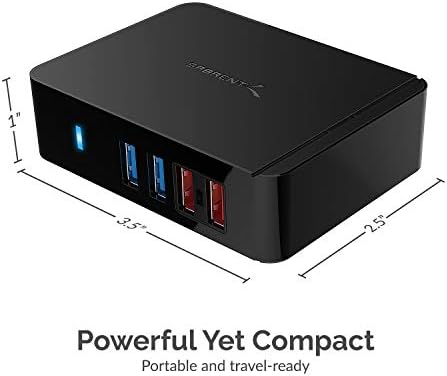 SABRENT 4-Port USB 3.0 Hub with Individual LED Power Switches – Ultimate Connectivity Solution for Home & Office with 5 V/2.5 A Adapter for Maximum Device Compatibility and Speed Enhancement