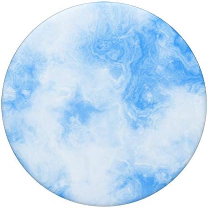 Light Blue Marble Pop Grip – Stylish Swappable Phone Stand for Enhanced Device Usability and Grip – Durable Marble Finish for Smartphones and Tablets – Elevate Your Mobile Experience with Customizable Grip Design