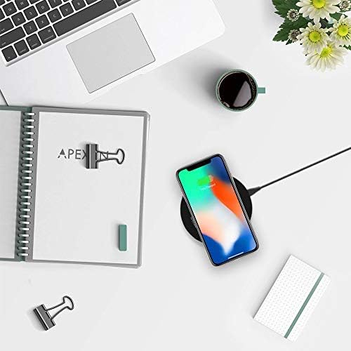 Apexan Ultra-Fast Wireless Charging Pad for Apple i Phone 15, 14, 13, 12, 11/Pro/Pro Max, X, XS, XS Max, i Phone XR, 8/8 Plus & All Qi-Compatible Devices – 10 W High-Speed Aluminium Charger in Space Grey with Enhanced Safety Features for Effortless Power Management and Stylish Convenience