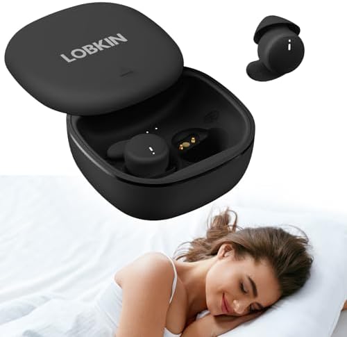 LOBKIN Bluetooth 5.4 Sleep Headphones – Specialized Noise-Canceling Earbuds for Side Sleepers – Discreet and Comfortable Design for Enhanced Sleep and Productivity – Ideal Wireless Solution for Travel, Relaxation, and Focused Work Sessions