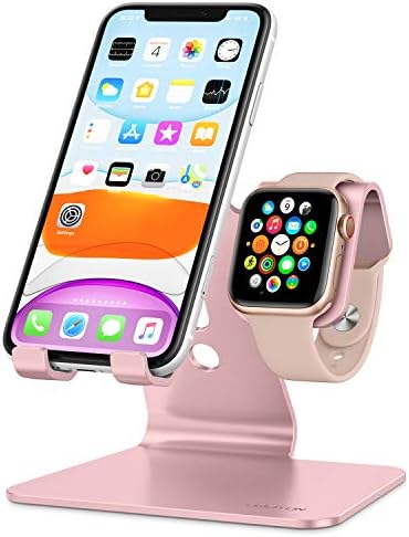 Upgrade Your Charging Station with the OMOTON 2-in-1 Desktop Stand for i Phone & Apple Watch – Sleek Anti-Scratch Holder Compatible with i Phone 16/15/14/13/12 & Apple Watch Series 9/8/SE2/7/6/5/4/3/2 (38-45 mm) – Multi-Angle Viewing, Space-Saving Design, and Non-Slip Base for Ultimate Convenience in Home or Office – Essential Tech Accessory for Organized Living