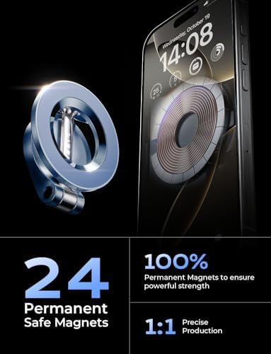 LISEN Ultra Magnetic Mag Safe Car Dashboard Mount for i Phone 16 Pro Max – Glacier Blue | 360-Degree Rotating Phone Holder for Secure Hands-Free Navigation | Premium Accessory for i Phone Users & Tech Lovers | Enhanced Stability for Safe Driving | Stylish and Functional Gift Idea
