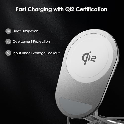 Revolutionary Qi2 Wireless Magnetic Charging Stand – Minthouz 15 W Fast Charger for i Phone 12-16 Series & Qi-Compatible Devices – Compact, Foldable Design with Enhanced Safety Features and Ergonomic Viewing Angle for Effortless Charging at Home or On-the-Go