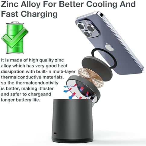 2025 Enhanced 3-in-1 Apple Charging Station: Adjustable Wireless Dock with Fast Charging for i Phone 16/15/14/13/12 Pro Max, Apple Watch, and Air Pods – Eco-Friendly, Portable Design for Ultimate Convenience and Productivity