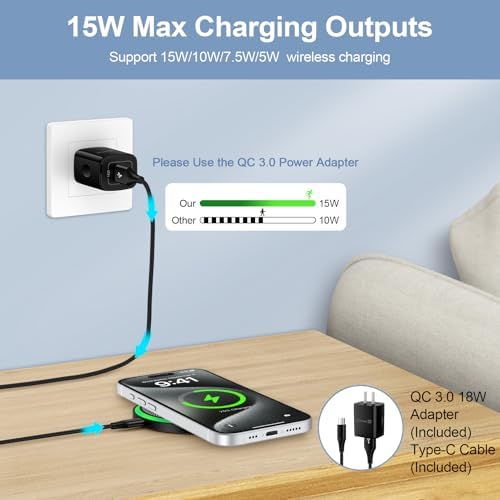 Samsung S25 Ultra Fast Wireless Charging Pad – Optimized QC 3.0 Charger Station for Samsung S25 Edge, S24, S23, S22, S21, S20, Z Fold 6/5, Moto G Stylus 5 G, Edge 2024 & Razr 2024 – Sleek Design & Smart Safety Features for Effortless Power Delivery