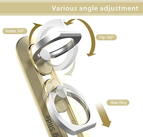 Sleek Gold i Ring Slide: Premium Wireless Charging-Friendly Phone Holder & Grip for i Phone 12, 13, 14, Galaxy, and More – Ergonomic, Durable Design for Enhanced Smartphone Functionality and Secure Handling