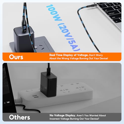 FARSENSE 100 W Universal Laptop Charger Replacement Kit – Versatile Power Adapter with 10 Connectors and Real-Time Voltage Display for Sony, Samsung, Acer, Asus, Lenovo, Dell, and HP Laptops – Fast Charging Efficiency and Durable Design for Home, Office, and Travel Needs