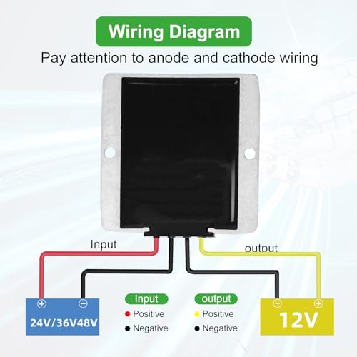 High-Efficiency 30 A Waterproof DC 24 V to 12 V Power Converter – 360 W Buck Supply for Golf Carts & Club Cars with Superior Compatibility and Streamlined Performance Solutions