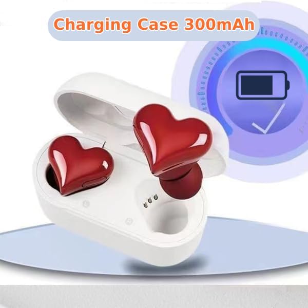 GOWENIC Heart Shaped Wireless Earbuds – Premium Noise Cancelling Earphones with Hi-Fi Stereo Sound, Extended Battery Life, and Universal Device Compatibility for Ultimate Audio Enjoyment