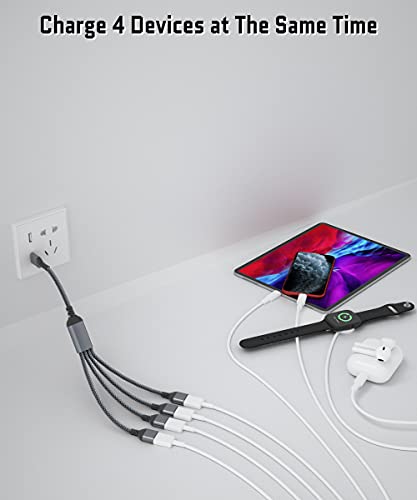Elebase 4-Port USB Splitter 3.3 FT – High-Speed USB-A Data Transfer & Charging Hub for PC, Mac Book, and Laptop – Versatile Multi-Port Extension Cable for Enhanced Device Connectivity and Performance