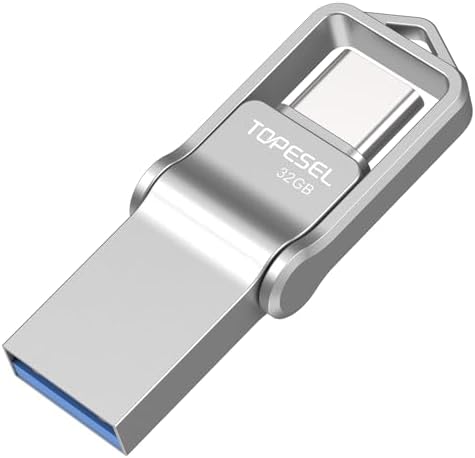 TOPESEL 128 GB Waterproof USB C Flash Drive – Dual USB 3.0 A & Type C Thumb Drive for Seamless Data Transfer on Computer, Mac, Smartphone & Tablet – Compact, Durable OTG Storage Solution for Professionals and Students