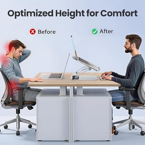 Transform Your Workspace with the Tounee Ergonomic Laptop Stand & USB-C Hub – Fast 100 W Charging, 4 K@60 Hz HDMI Output, 3 USB Ports for Effortless Device Connectivity – Ideal for 10-17″ Laptops & Mac Book in Stylish Gray Finish