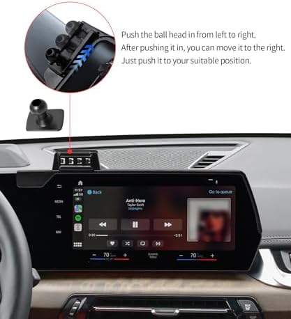 BMW X1 & X2 Premium Wireless Charging Phone Holder (2023-2025) – Mag Safe-Compatible 360° Rotating Smartphone Cradle for 10.7-Inch Screens – Enhance Navigation & Safety with Secure Clip Design for Optimal Stability