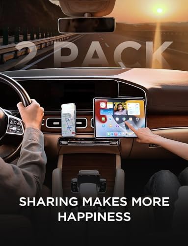 LISEN Dual Pack Magnetic Phone Holder for Car Vent – Military-Grade 6 Magnet System for Ultimate Stability, Compatible with i Phone 16/15/14/13 Pro Max Plus and Samsung S25 – Effortless Installation and Universal Fit for All Vehicles