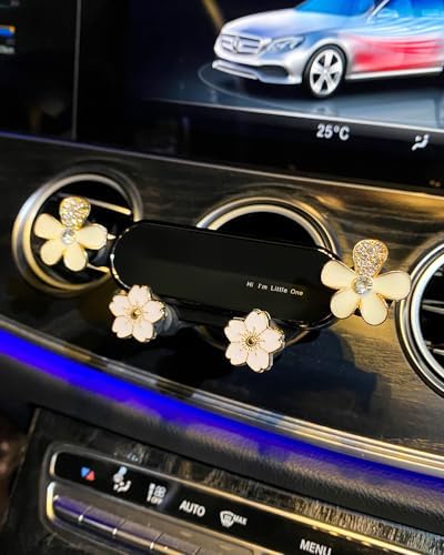 Elegant White Flower Air Vent Phone Holder by BNTR – Stylish Car Cellphone Mount for Smartphones, Perfect Stocking Stuffer Gift – Durable and Functional Vehicle Accessory for Safe Driving and Hands-Free Calls