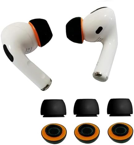 Enhance Your Air Pods Pro Sound with Premium Hybrid Memory Foam & Silicone Ear Tips – Ultimate Comfort, Superior Noise Isolation, and Secure Anti-Slip Fit in Medium Size (Grey) – Perfectly Compatible with Charging Case for Effortless Listening