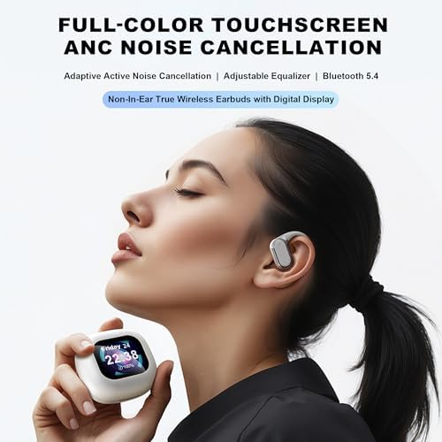 Revolutionary AI Translation Earbuds – Effortless Two-Way Communication with Touch Screen Display, Supporting 144 Languages – Wireless Noise-Canceling Earphones for Travelers and Professionals – Compact Design with Extended Battery Life for Ultimate Portability and Connection