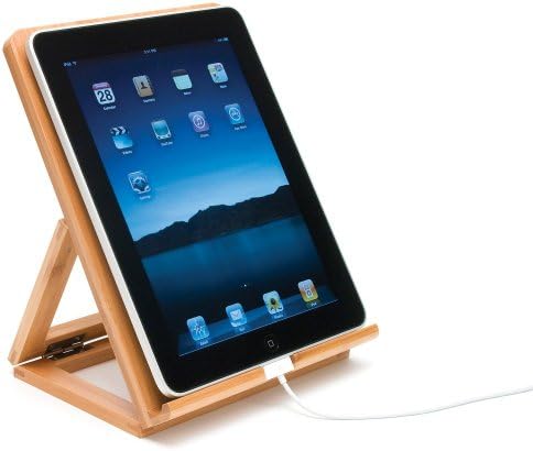 Eco-Friendly Bamboo Wood Folding Tablet Stand for i Pad, Samsung, Nexus & Nintendo Switch – Adjustable Portable Holder with Ergonomic Design for Enhanced Viewing Comfort and Style