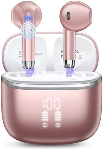 HOIFA Advanced Bluetooth 5.4 Wireless Earbuds – Immersive Hi-Fi Stereo Sound, 48-Hour Playtime, IP7 Waterproof for Active Lifestyles, Enhanced ENC Noise Cancelling Mic, LED Battery Indicator, Ergonomic Comfort for Professionals and Music Enthusiasts