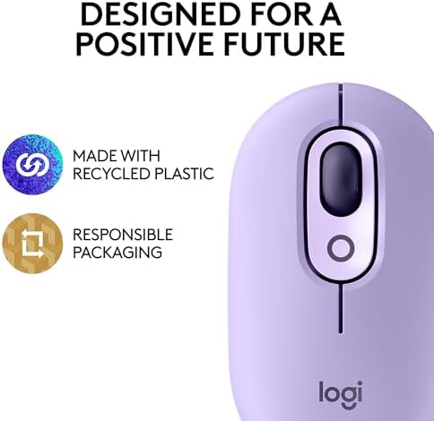 Logitech POP Wireless Mouse in Heartbreaker Rose – Customizable Emojis, Silent Click Technology, Precision Scrolling & Multi-Device Compatibility for Effortless Navigation and Personal Expression