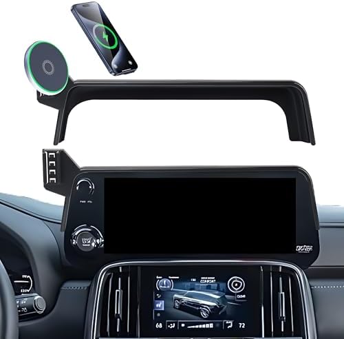 Car Phone Holder for 2022 2023 2024 Lexus LX Accessories Apply to 12.3 Inch Touch Screen 15W Fast Wireless Charger Screen Fixed Clip Cell Phone Mount Hands-Free 360 Degree Rotation – Enhanced Compatibility and Speed