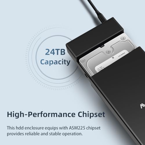 MAIWO 24 TB External Hard Drive Enclosure for 2.5″ & 3.5″ SATA HDD/SSD – High-Speed USB 3.0 Adapter with UASP Technology, Durable Aluminum Alloy Case for Optimal Heat Dissipation and Enhanced Data Transfer Performance