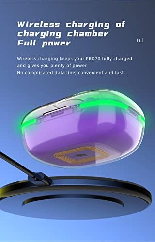 Pro 70 True Wireless Earbuds – Advanced Bluetooth 5.3 Earphones for i Phone & Android, Water-Resistant Design, Effortless Wireless Charging with LED Case, Integrated Microphone for Hands-Free Calls, Multitouch Controls for Ultimate Convenience, Perfect for Active Lifestyles and Music Enthusiasts