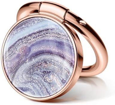 GVIEWIN Stylish Marble Phone Ring Holder with 360° Rotation for Ultimate Grip and Kickstand Functionality – Compatible with i Phone 16 Pro Max, 15 Plus, 14, 13, 12 Series & Galaxy S25/S24 Ultra – Elegant Flowing Sakura Design for Enhanced Safety and Usability
